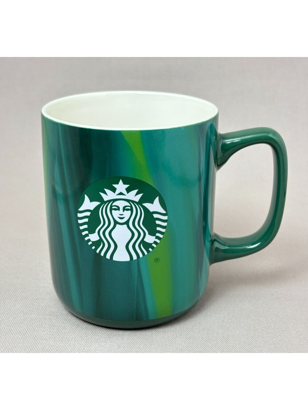 Starbucks Coffee Mug 15 oz Green Swirl Siren Mermaid Ceramic Tea Cup 2022